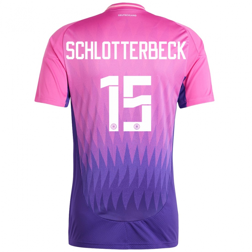 Homme Maillot Allemagne Nico Schlotterbeck #15 Rose-Mauve Tenues Extérieur 24-26 T-Shirt Belgique