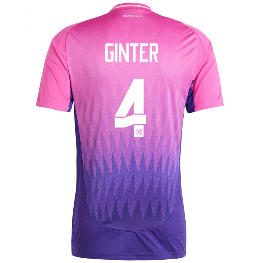 Homme Maillot Allemagne Matthias Ginter #4 Rose-Mauve Tenues Extérieur 24-26 T-Shirt Belgique