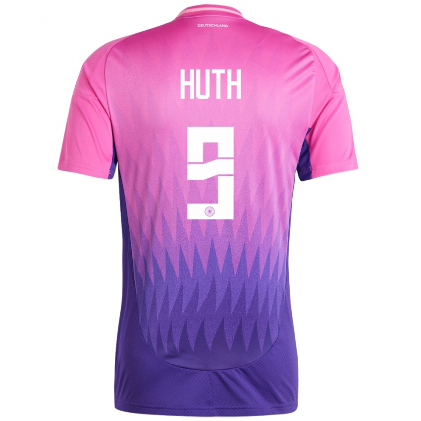 Homme Maillot Allemagne Svenja Huth #9 Rose-Mauve Tenues Extérieur 24-26 T-Shirt Belgique