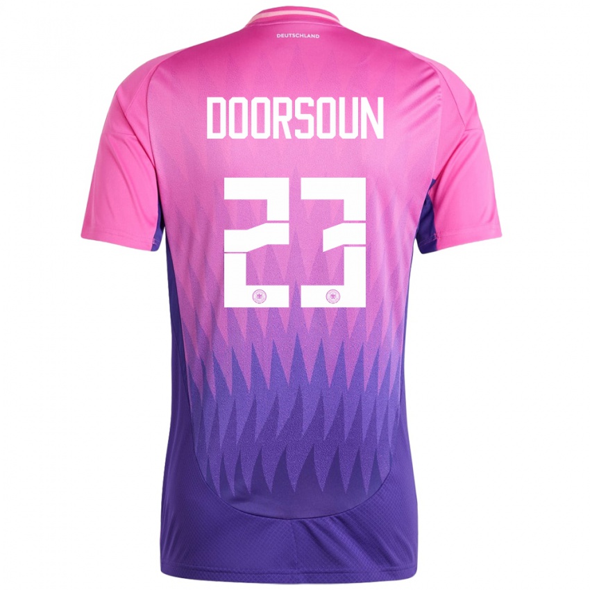 Homme Maillot Allemagne Sara Doorsoun #23 Rose-Mauve Tenues Extérieur 24-26 T-Shirt Belgique