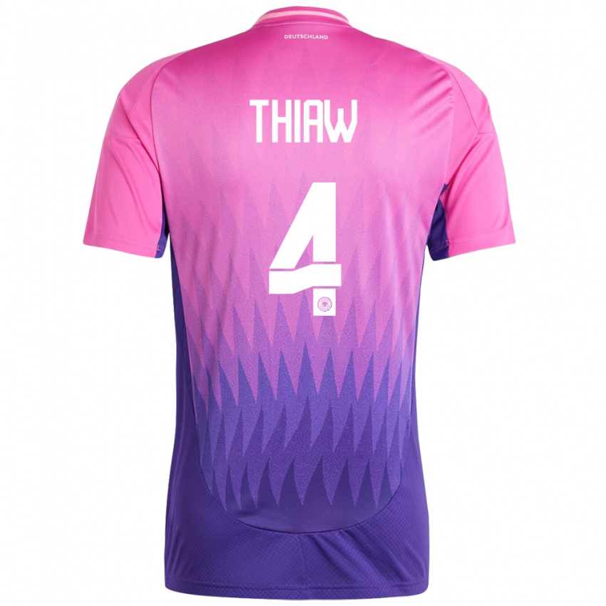 Homme Maillot Allemagne Malick Thiaw #4 Rose-Mauve Tenues Extérieur 24-26 T-Shirt Belgique