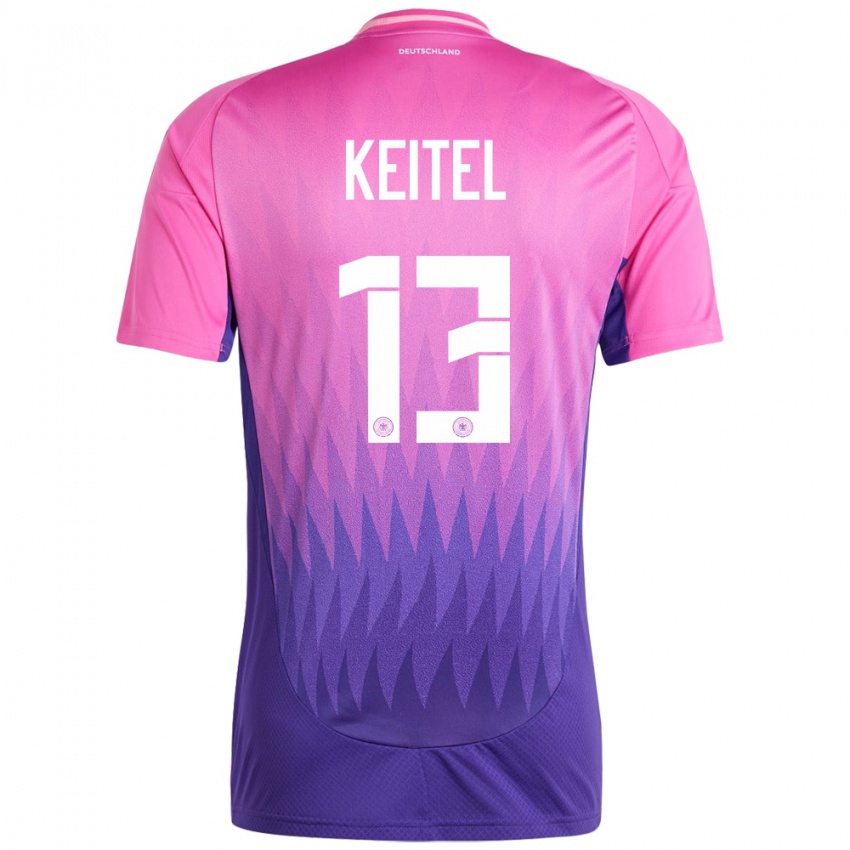 Heren Duitsland Yannik Keitel #13 Roze Paars Uitshirt Uittenue 24-26 T-Shirt België