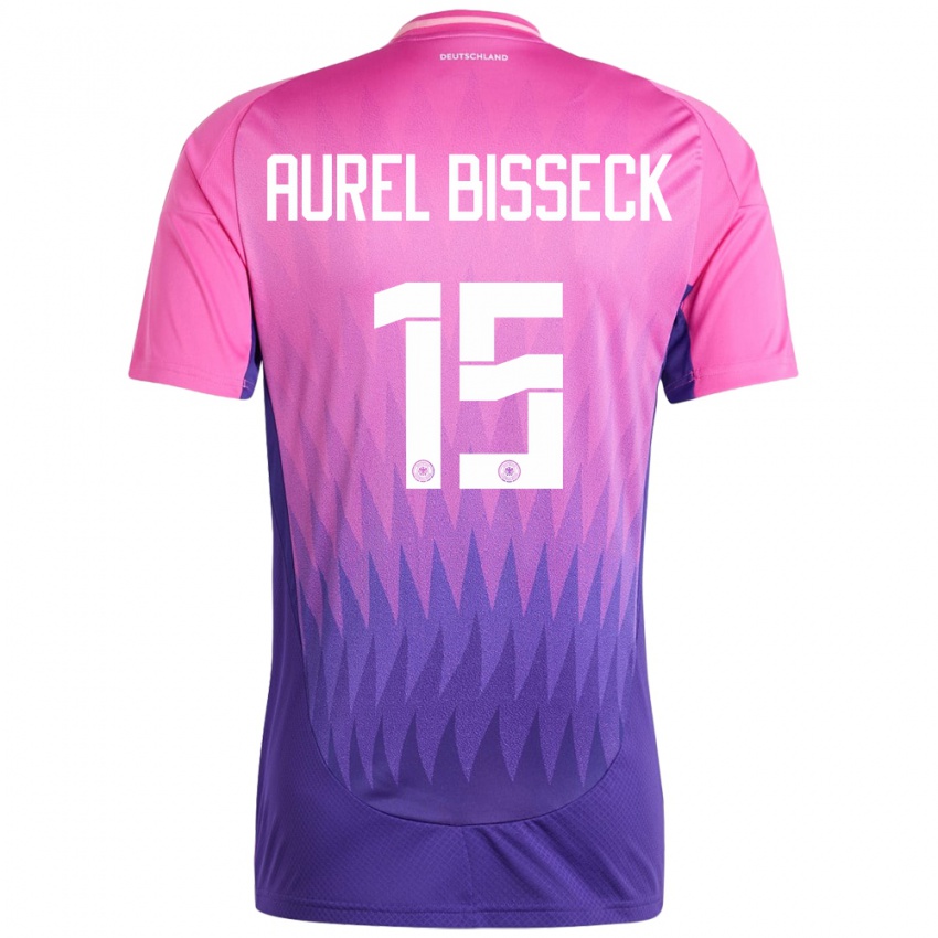 Homme Maillot Allemagne Yann Aurel Bisseck #15 Rose-Mauve Tenues Extérieur 24-26 T-Shirt Belgique