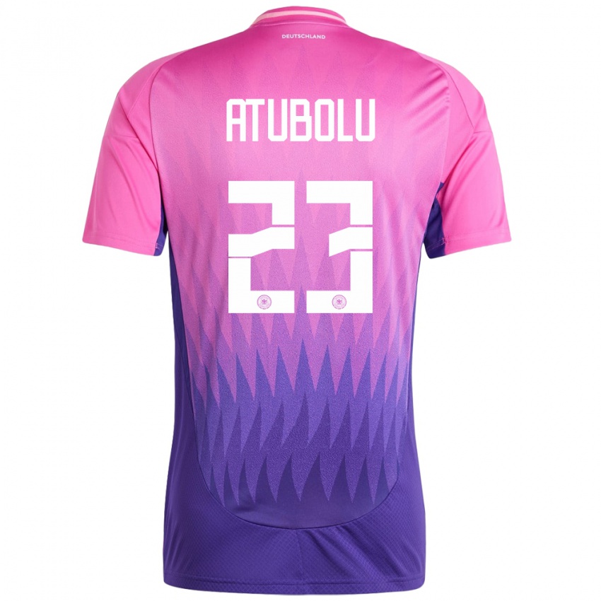 Homme Maillot Allemagne Noah Atubolu #23 Rose-Mauve Tenues Extérieur 24-26 T-Shirt Belgique