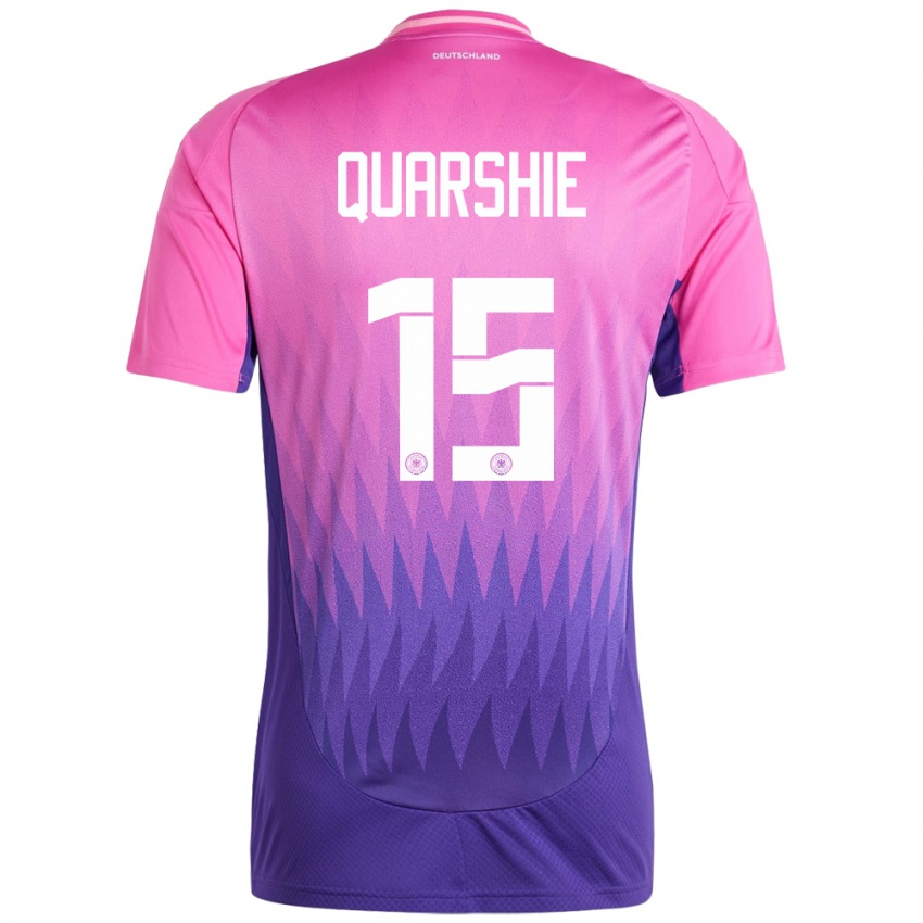 Homme Maillot Allemagne Joshua Quarshie #15 Rose-Mauve Tenues Extérieur 24-26 T-Shirt Belgique