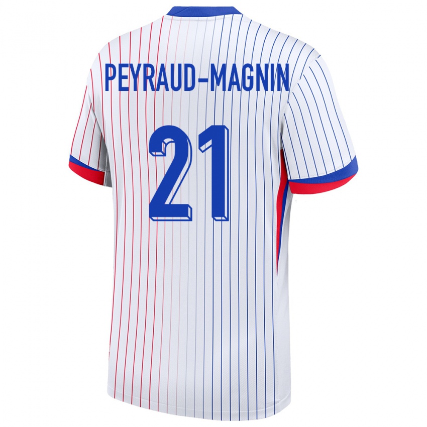 Homme Maillot France Pauline Peyraud Magnin #21 Blanc Tenues Extérieur 24-26 T-Shirt Belgique