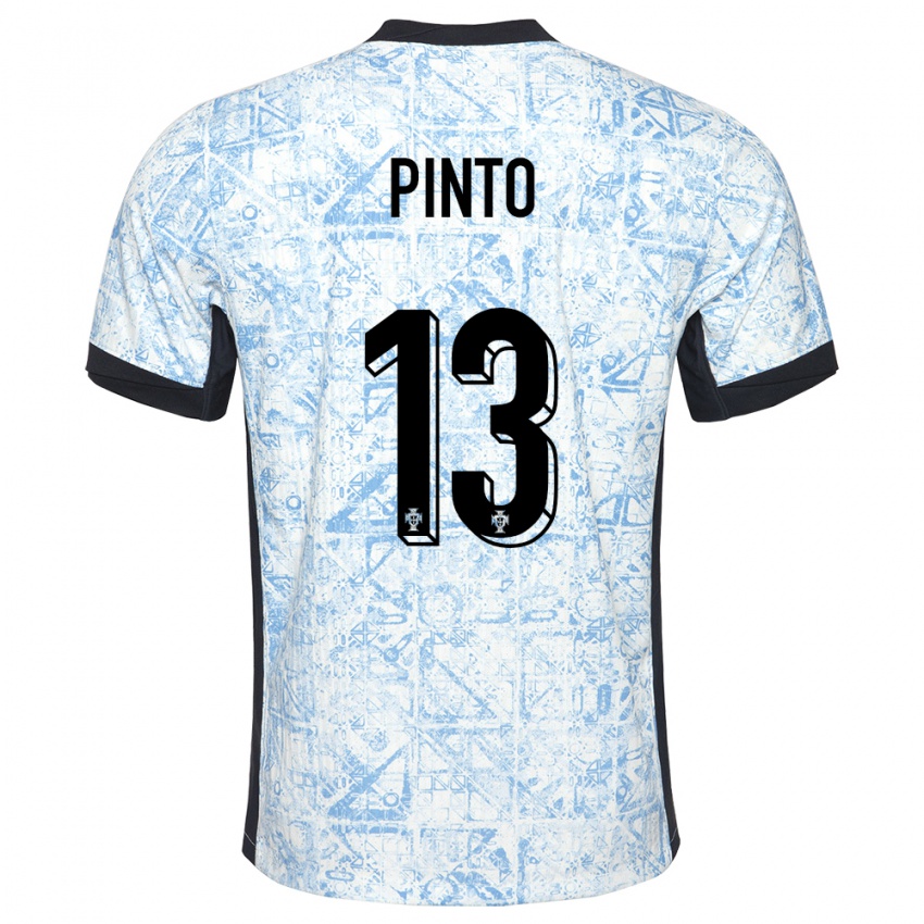 Homme Maillot Portugal Fatima Pinto #13 Bleu Crème Tenues Extérieur 24-26 T-Shirt Belgique