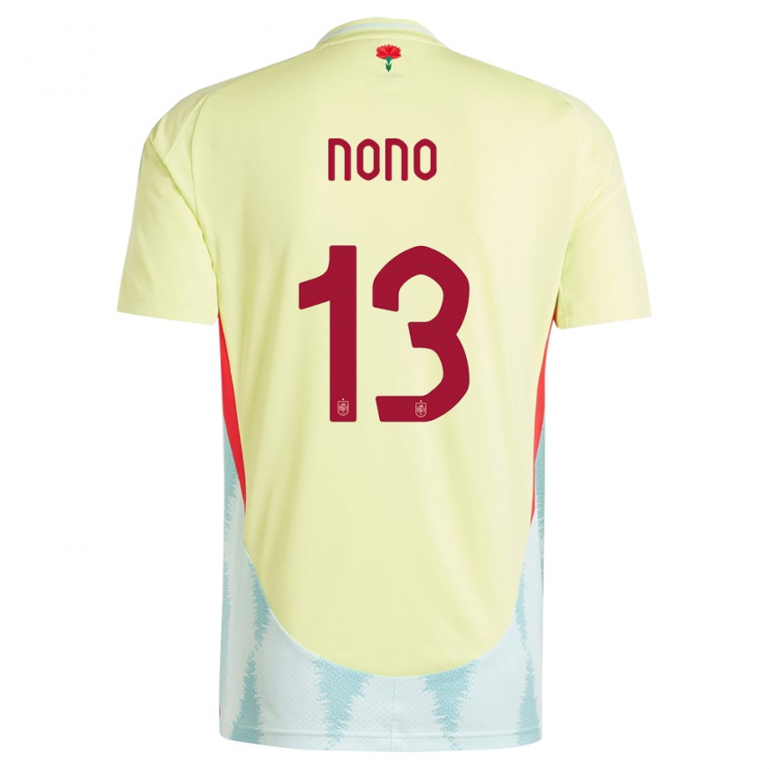 Homme Maillot Espagne Nono #13 Jaune Tenues Extérieur 24-26 T-Shirt Belgique