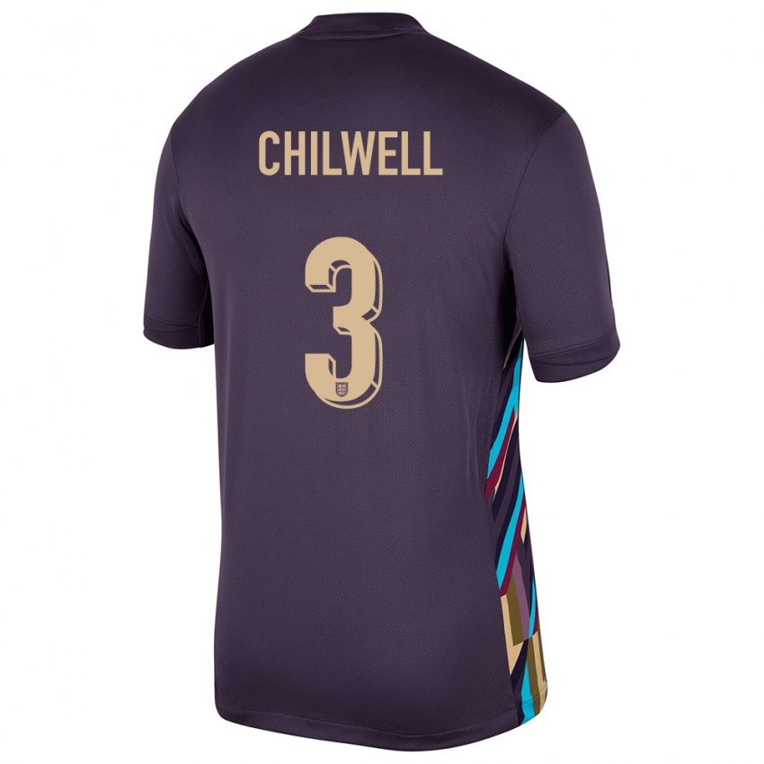 Heren Engeland Ben Chilwell #3 Donkere Rozijn Uitshirt Uittenue 24-26 T-Shirt België