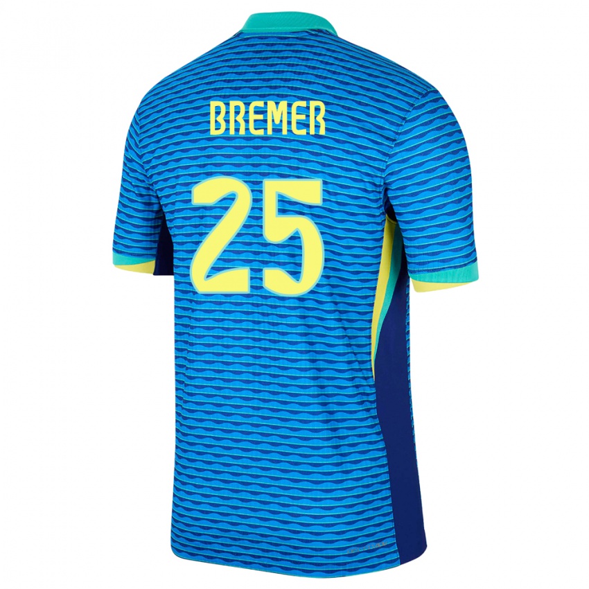 Herren Brasilien Bremer #25 Blau Auswärtstrikot Trikot 24-26 T-Shirt Belgien