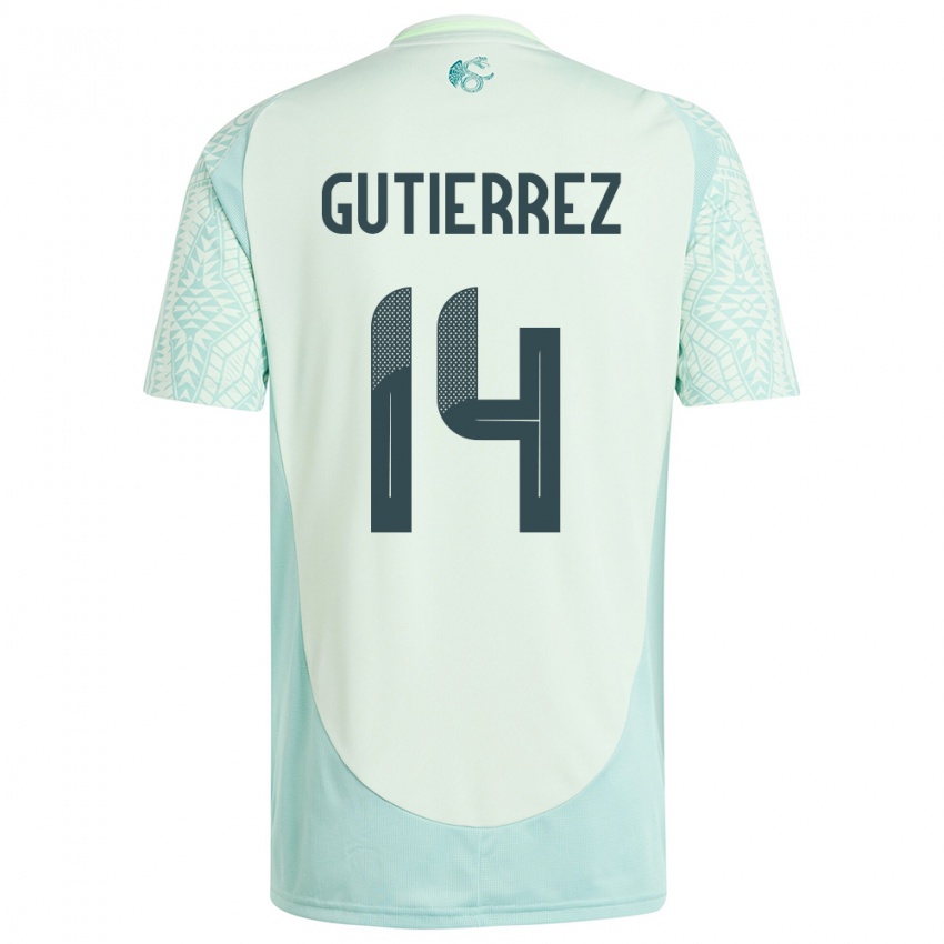 Heren Mexico Erick Gutierrez #14 Linnen Groen Uitshirt Uittenue 24-26 T-Shirt België