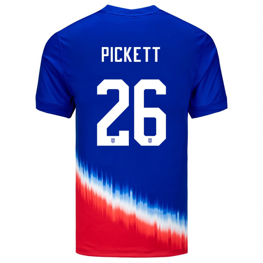 Heren Verenigde Staten Carson Pickett #26 Blauw Uitshirt Uittenue 24-26 T-Shirt België