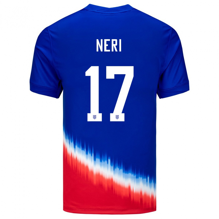 Heren Verenigde Staten Rodrigo Neri #17 Blauw Uitshirt Uittenue 24-26 T-Shirt België