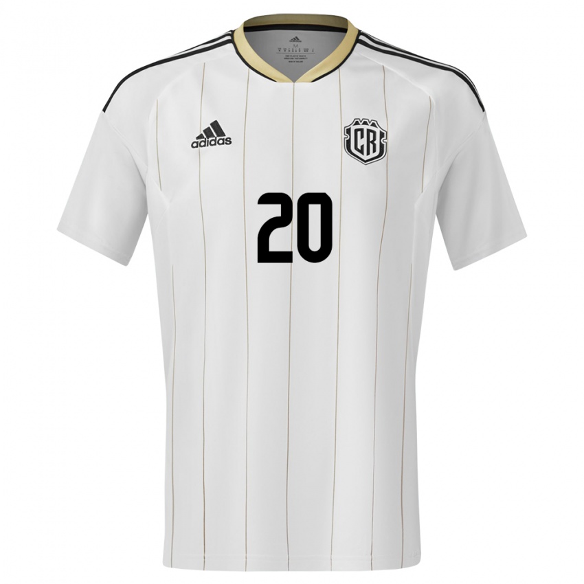 Homme Maillot Costa Rica Enyel Escoe #20 Blanc Tenues Extérieur 24-26 T-Shirt Belgique