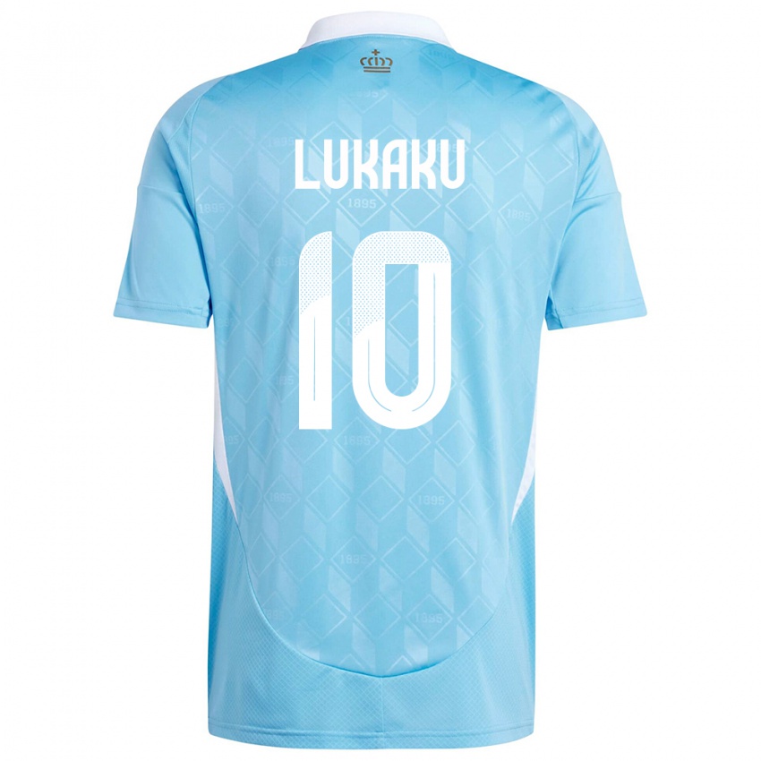 Heren België Romelu Lukaku #10 Blauw Uitshirt Uittenue 24-26 T-Shirt België