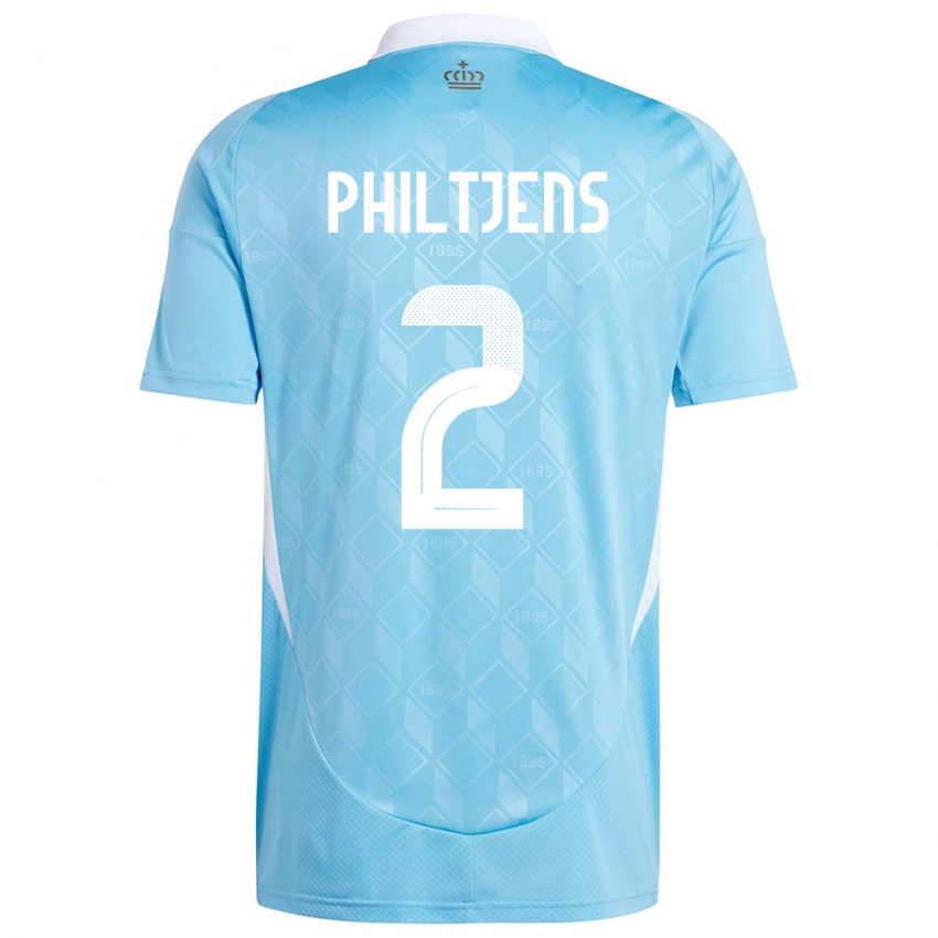 Herren Belgien Davina Philtjens #2 Blau Auswärtstrikot Trikot 24-26 T-Shirt Belgien
