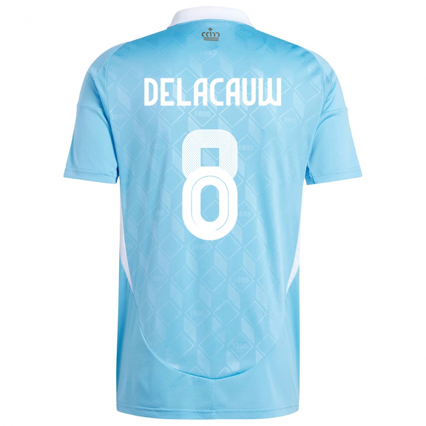 Herren Belgien Feli Delacauw #8 Blau Auswärtstrikot Trikot 24-26 T-Shirt Belgien