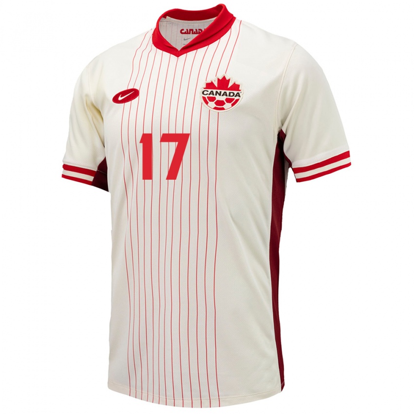 Homme Maillot Canada Jesse Costa #17 Blanc Tenues Extérieur 24-26 T-Shirt Belgique