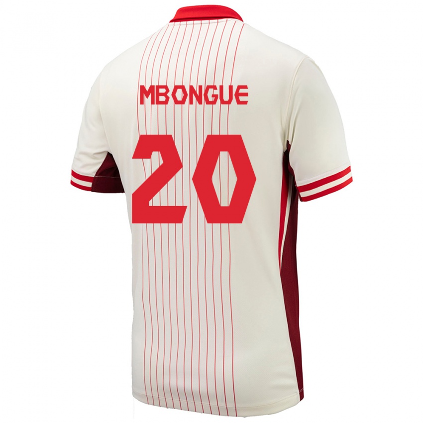 Homme Maillot Canada Hugo Mbongue #20 Blanc Tenues Extérieur 24-26 T-Shirt Belgique