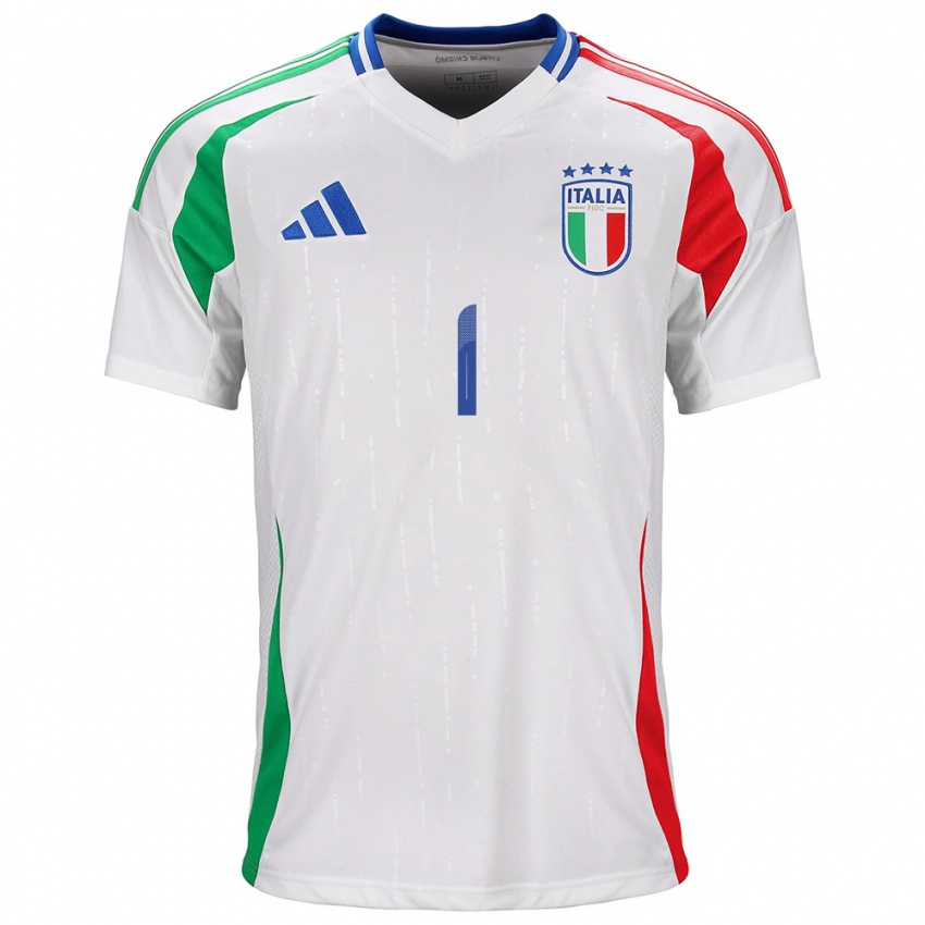 Heren Italië Alessandro Longoni #1 Wit Uitshirt Uittenue 24-26 T-Shirt België