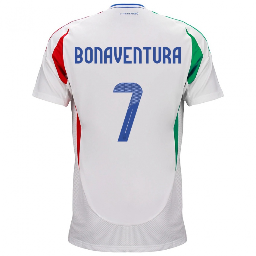 Heren Italië Giacomo Bonaventura #7 Wit Uitshirt Uittenue 24-26 T-Shirt België