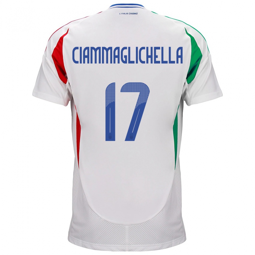 Heren Italië Aaron Ciammaglichella #17 Wit Uitshirt Uittenue 24-26 T-Shirt België