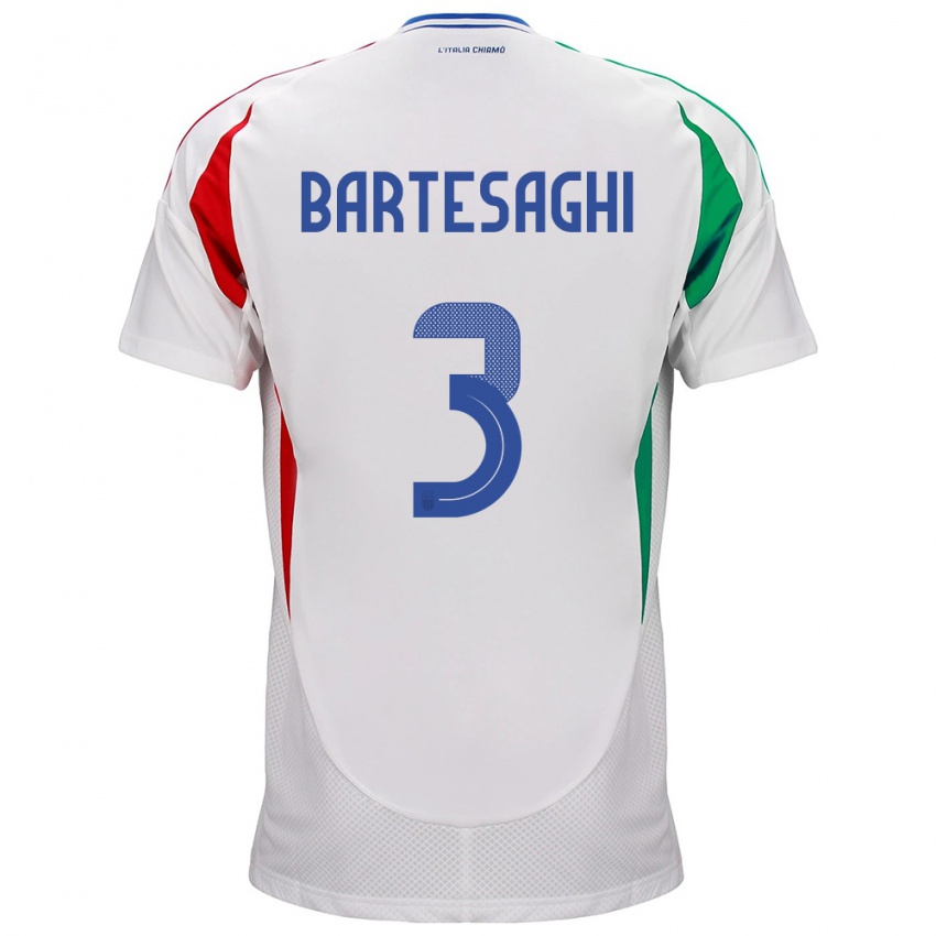 Heren Italië Davide Bartesaghi #3 Wit Uitshirt Uittenue 24-26 T-Shirt België