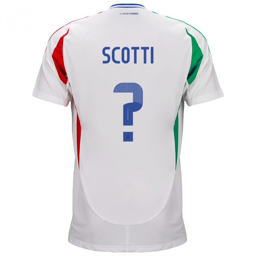 Heren Italië Filippo Scotti #0 Wit Uitshirt Uittenue 24-26 T-Shirt België