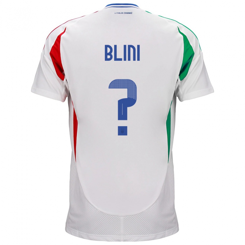 Heren Italië Oliver Blini #0 Wit Uitshirt Uittenue 24-26 T-Shirt België