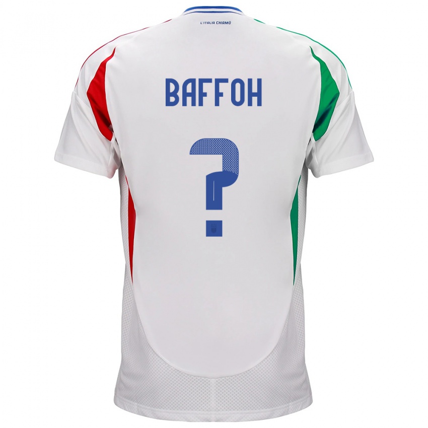 Heren Italië Jeffrey Baffoh #0 Wit Uitshirt Uittenue 24-26 T-Shirt België