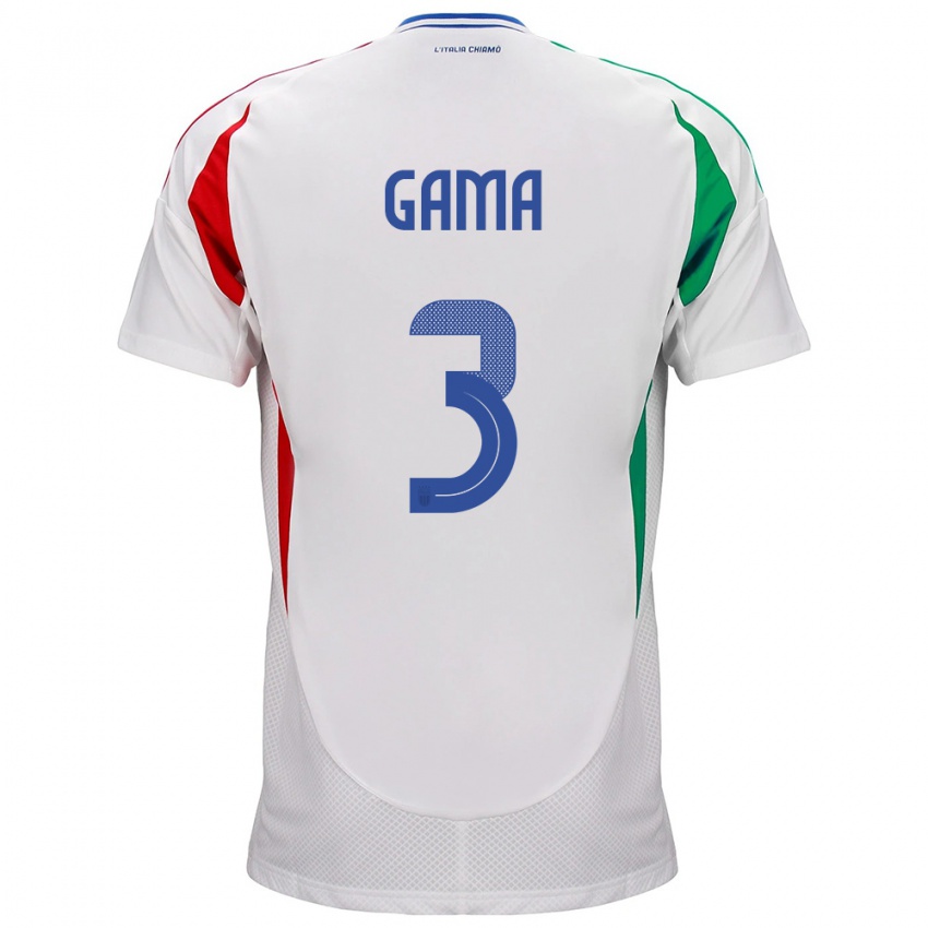 Homme Maillot Italie Sara Gama #3 Blanc Tenues Extérieur 24-26 T-Shirt Belgique