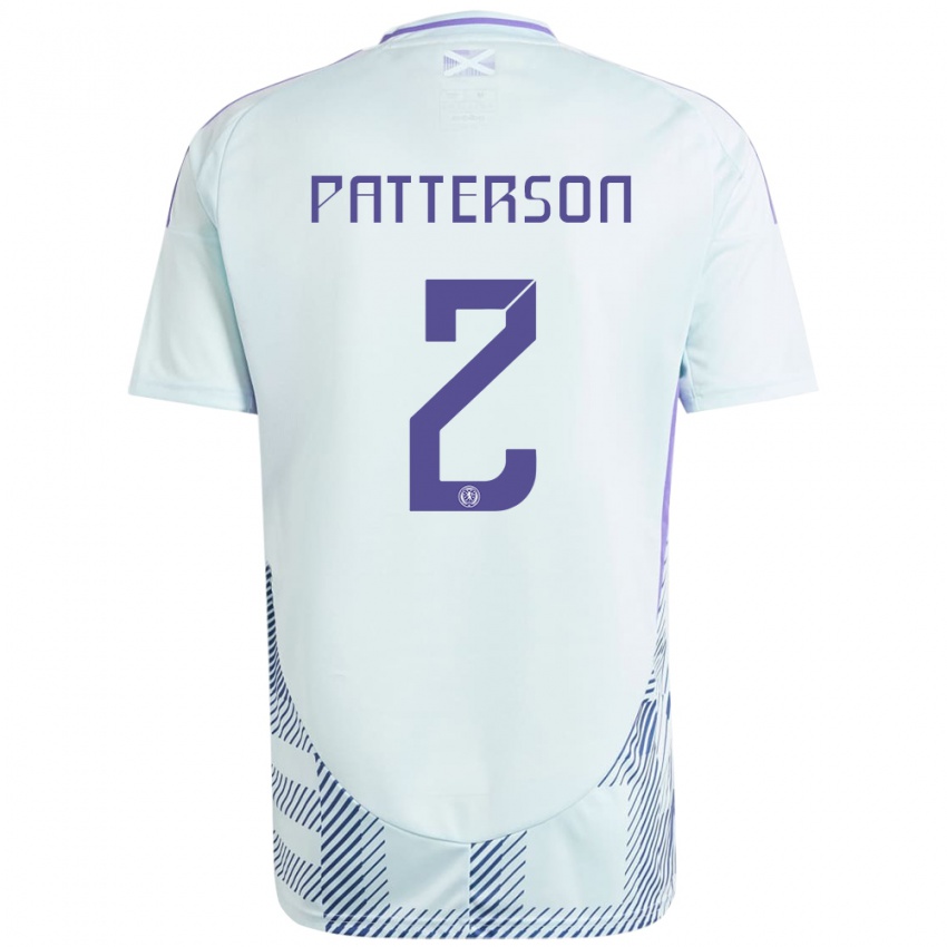 Herren Schottland Nathan Patterson #2 Helles Mintblau Auswärtstrikot Trikot 24-26 T-Shirt Belgien