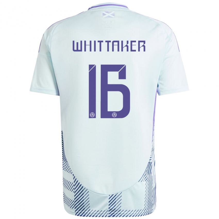 Herren Schottland Rory Whittaker #16 Helles Mintblau Auswärtstrikot Trikot 24-26 T-Shirt Belgien