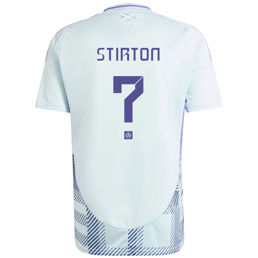 Heren Schotland Owen Stirton #0 Licht Mintblauw Uitshirt Uittenue 24-26 T-Shirt België