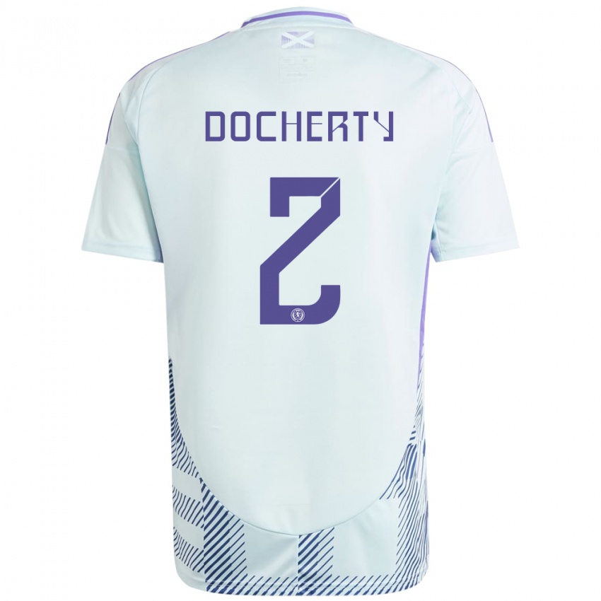 Heren Schotland Nicola Docherty #2 Licht Mintblauw Uitshirt Uittenue 24-26 T-Shirt België