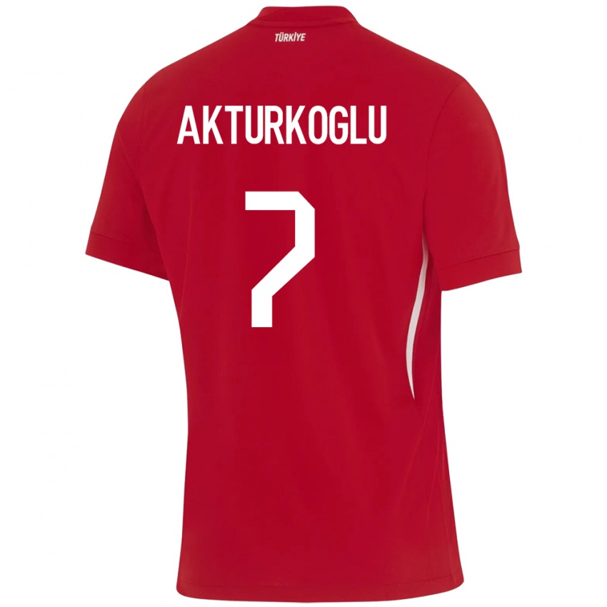 Heren Turkije Kerem Aktürkoğlu #7 Rood Uitshirt Uittenue 24-26 T-Shirt België