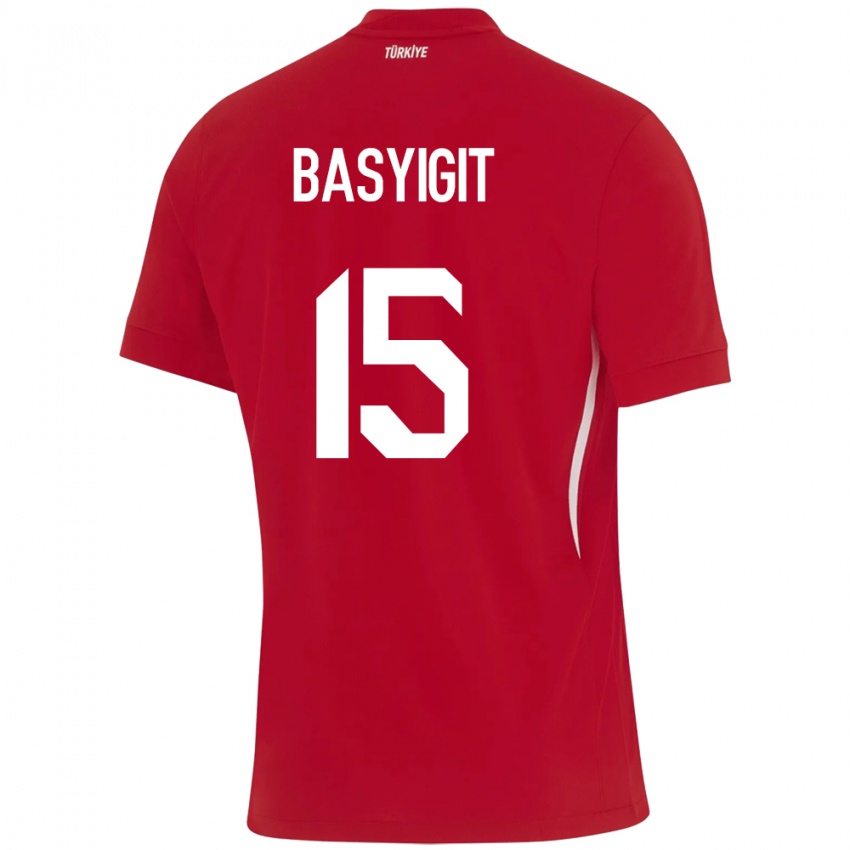 Homme Maillot Turquie Emirhan Başyiğit #15 Rouge Tenues Extérieur 24-26 T-Shirt Belgique