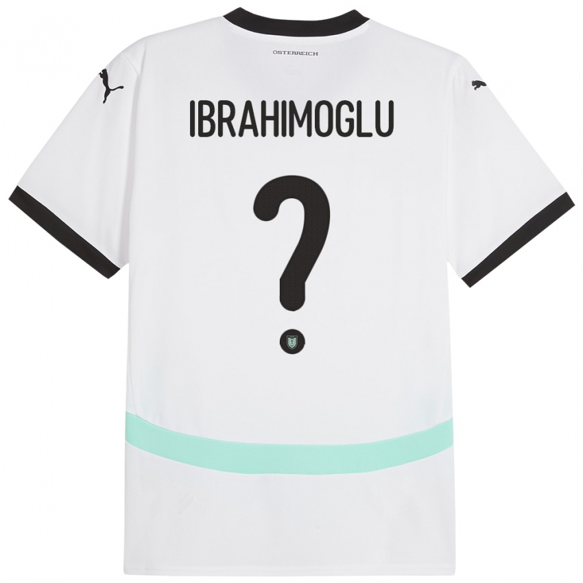 Homme Maillot Autriche Mücahit Ibrahimoglu #0 Blanc Tenues Extérieur 24-26 T-Shirt Belgique