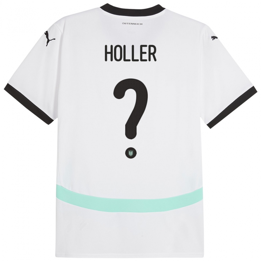 Heren Oostenrijk Julian Höller #0 Wit Uitshirt Uittenue 24-26 T-Shirt België