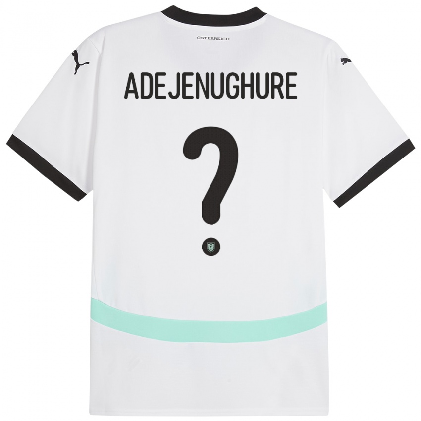 Homme Maillot Autriche Oghenetejiri Adejenughure #0 Blanc Tenues Extérieur 24-26 T-Shirt Belgique