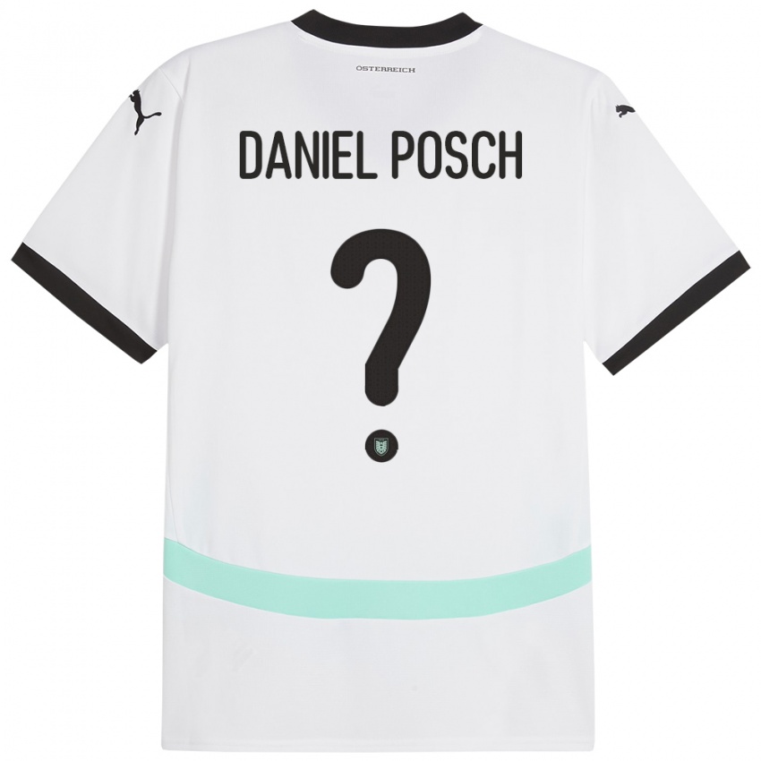 Heren Oostenrijk Daniel Posch #0 Wit Uitshirt Uittenue 24-26 T-Shirt België