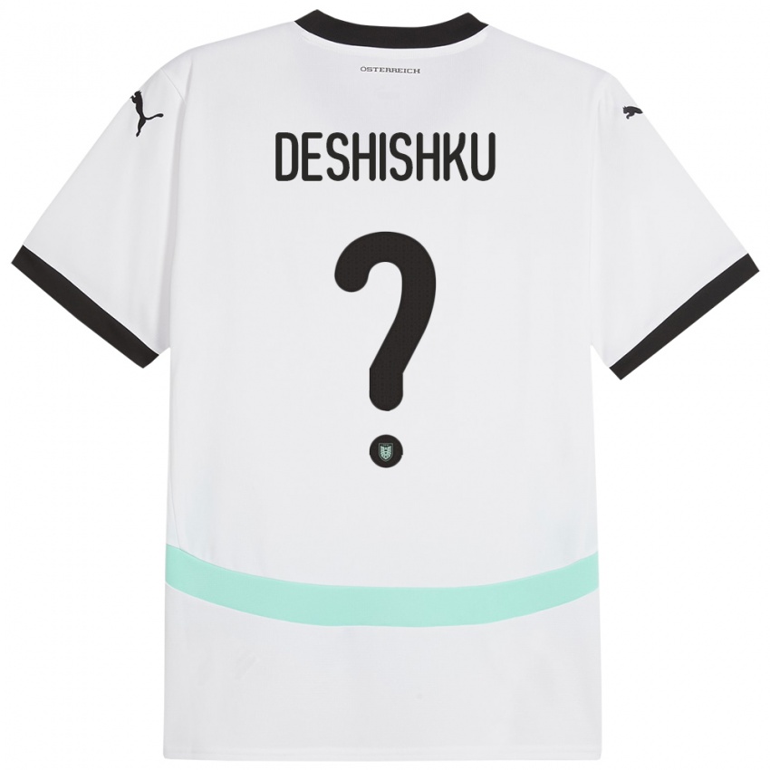 Heren Oostenrijk Hasan Deshishku #0 Wit Uitshirt Uittenue 24-26 T-Shirt België