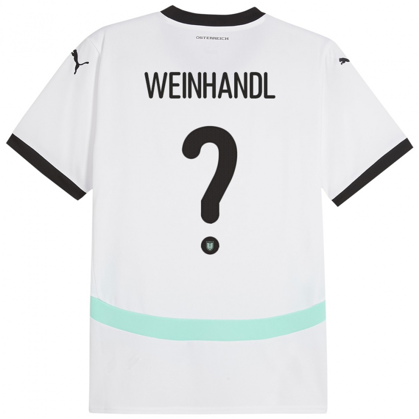 Heren Oostenrijk Luca Weinhandl #0 Wit Uitshirt Uittenue 24-26 T-Shirt België