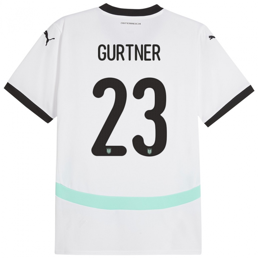 Heren Oostenrijk Andrea Gurtner #23 Wit Uitshirt Uittenue 24-26 T-Shirt België