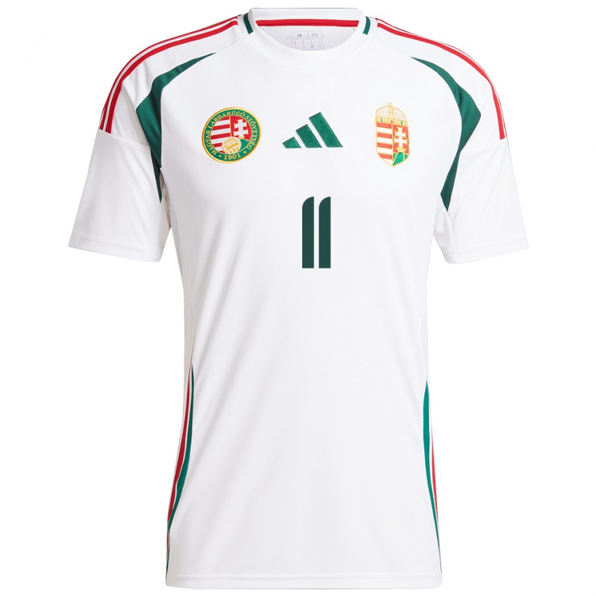 Heren Hongarije Milos Kerkez #11 Wit Uitshirt Uittenue 24-26 T-Shirt België