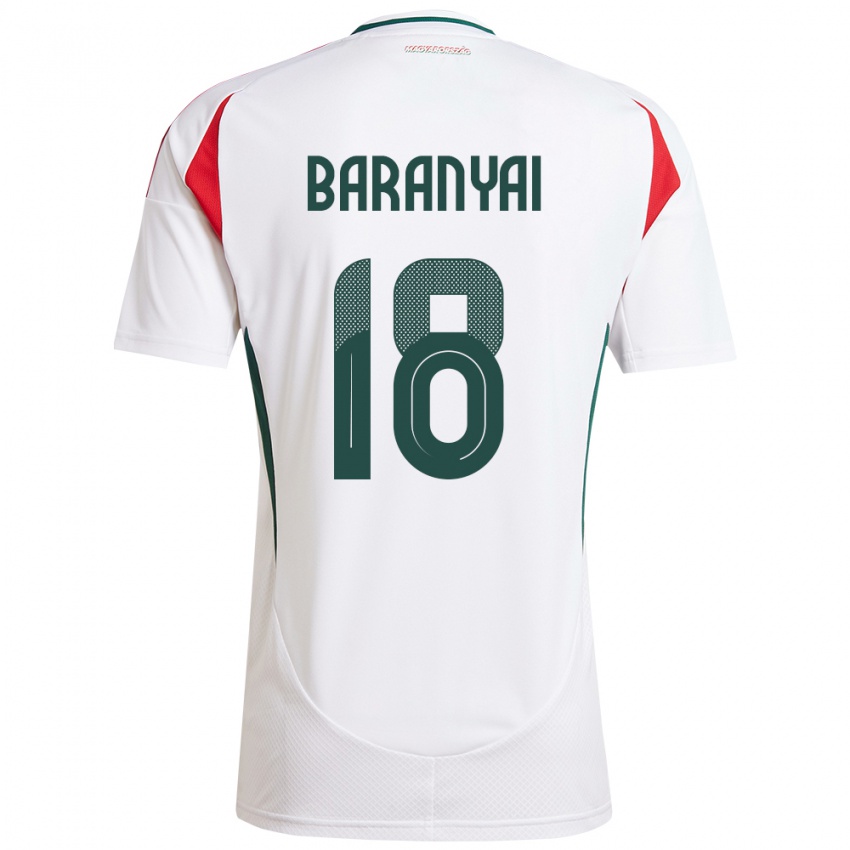 Heren Hongarije Nimród Baranyai #18 Wit Uitshirt Uittenue 24-26 T-Shirt België