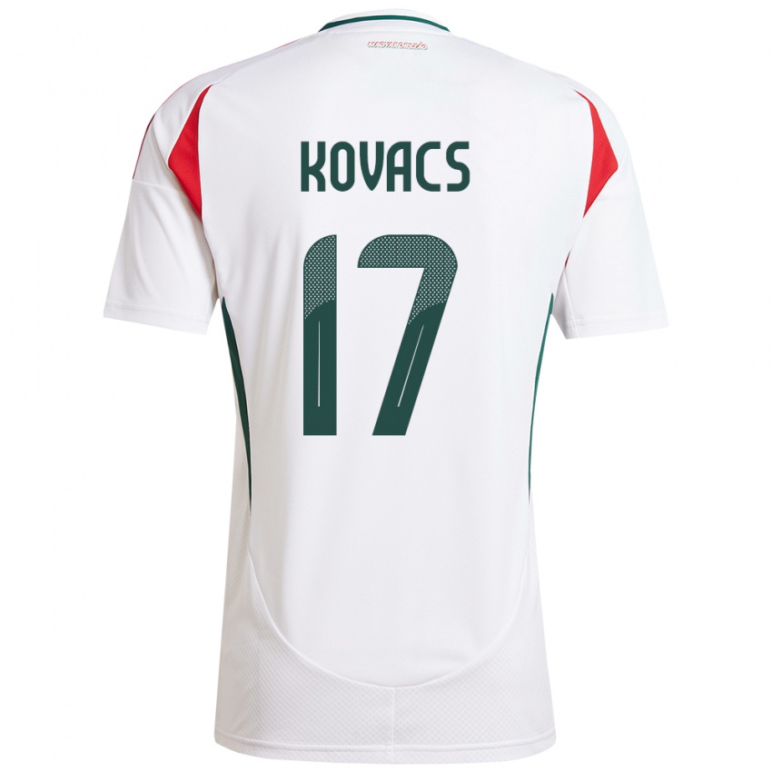 Heren Hongarije Mátyás Kovács #17 Wit Uitshirt Uittenue 24-26 T-Shirt België