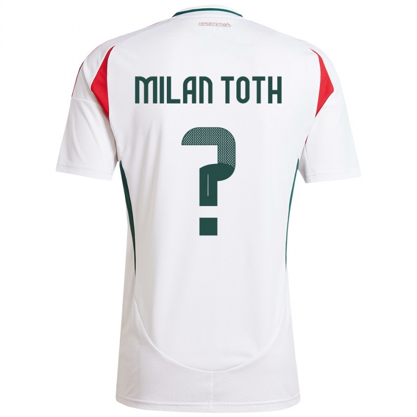 Heren Hongarije Milán Tóth #0 Wit Uitshirt Uittenue 24-26 T-Shirt België