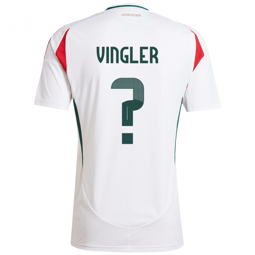 Heren Hongarije László Vingler #0 Wit Uitshirt Uittenue 24-26 T-Shirt België
