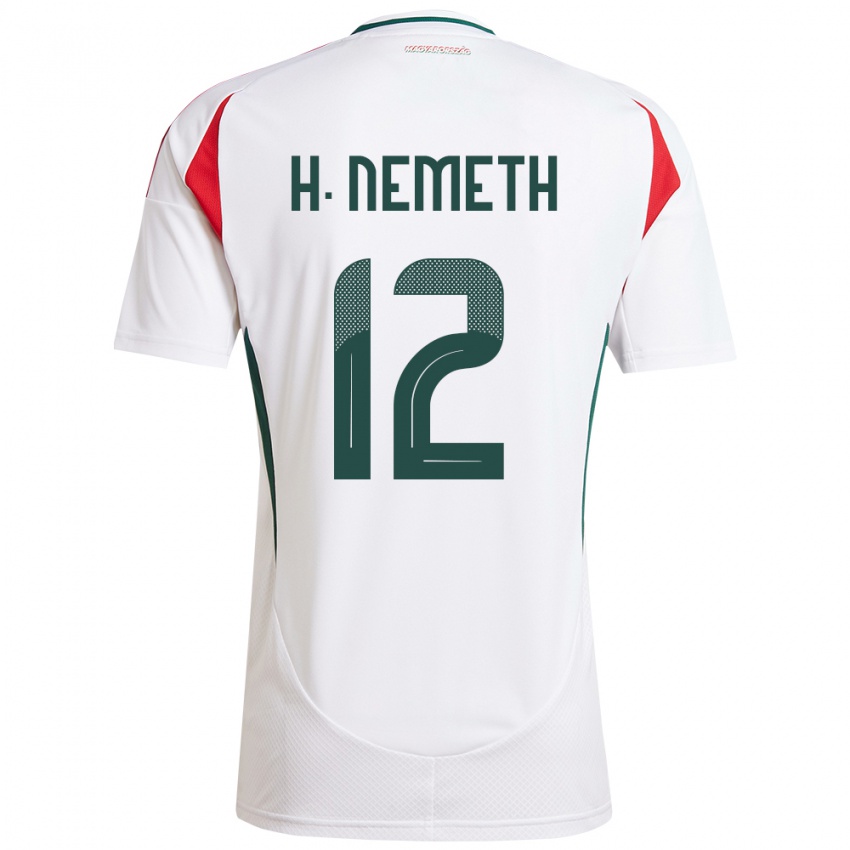 Heren Hongarije Hanna Németh #12 Wit Uitshirt Uittenue 24-26 T-Shirt België